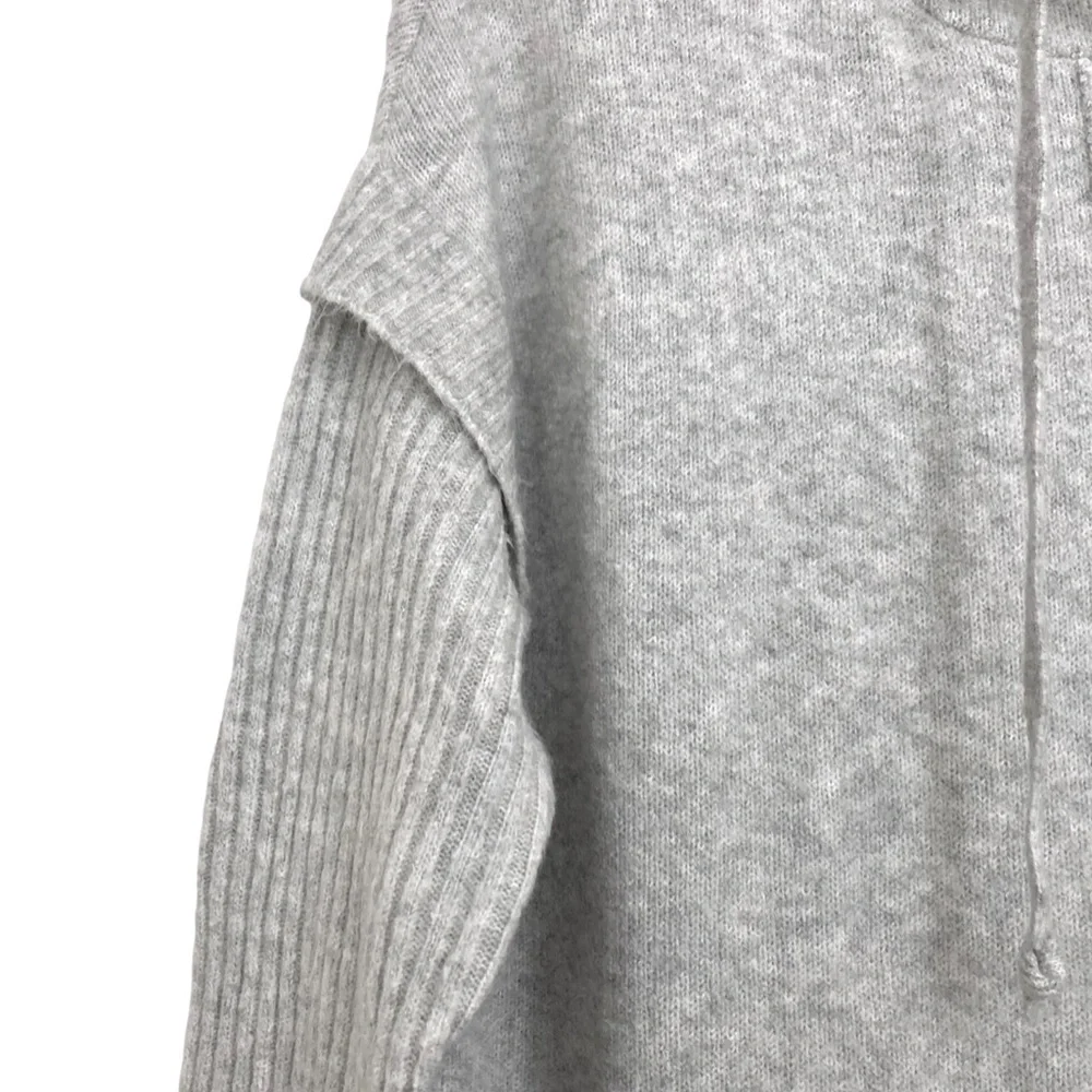 SAKS FIFTH AVENUE Hooded Tunic Sweater XS Gray